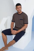 Kly Erkek Sarı Kısa Kol Şortlu Pijama Takım 2058 - 1