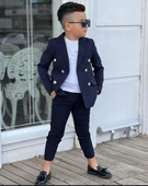 MODAVALS 4 PARÇA 6 DÜĞMELİ CEKETLİ ERKEK ÇOCUK TAKIM ELBİSE - BEYAZ TSHIRT - 8