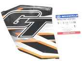 MODENAS GT135 DIŞ DİZLİK GT ETİKETİ TURUNCU SOL ORJİNAL thumbnail 1
