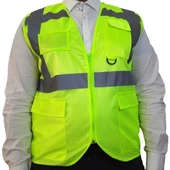 MOTOSİKLET SÜRÜCÜ REFLEKTÖR YELEK FERMUARLI CEPLİ thumbnail 1