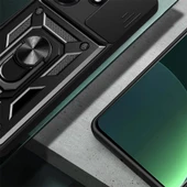 Vendas İnfinix Hot 30i Kılıf Magnetik Standlı Kamera Korumalı Zore Sürgülü Vega Kapak - 5