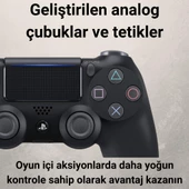 Polham Kablosuz Playstation 4, 4 Pro İle Uyumlu Titreşimli Oyun Kolu,Bilgisayar/Tablet/Telefon Uyumlu - 2