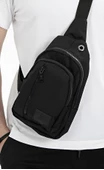 Çapraz Askılı Body Bag Unisex Model Kulaklık USB Kablo Çıkışlı Su Geçirmez  Göğüs Omuz Çantası - 1