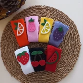 MARS BABY Kız Bebek Meyveli Keçe Figürlü Dizaltı Renkli Çorap Set - 2