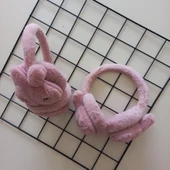 MARS BABY Kız Çocuk Gülkurusu Tavşan Peluş Kulaklık - 1