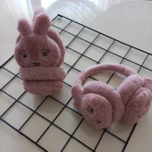 MARS BABY Kız Çocuk Gülkurusu Tavşan Peluş Kulaklık - 3