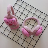 MARS BABY Kız Erkek Çocuk Pembe Ayıcık Peluş Kulaklık - 1