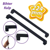 Bihter Düz Kulp 224 mm Siyah Mutfak Kulpu Çekmece Dolap Kapak Kulbu Metal Mobilya Dolabı Kulpları thumbnail 1