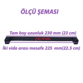 15 Adet Bihter Düz Kulp 224 mm Siyah Mutfak Kulpu Çekmece Dolap Kapak Kulbu Metal Mobilya Dolabı Kulpları - 2