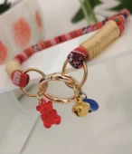 Büyük Kedi Köpek Boyun Tasması Bohem Kedi Kolyesi Yaylı Kilit 25cm - Kırmızı - 2