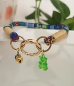 Büyük Kedi Köpek Boyun Tasması Bohem Kedi Kolyesi Yaylı Kilit 25cm - Açık mavi - 1