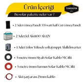 5000 Watt Tv Büyük Buzdolabı Solar Paketi 550w Güneş Paneli 1.6kw İnverter 100ah Jel Akü - 2