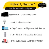 5000 Watt Tv Büyük Buzdolabı Solar Paketi 550w Güneş Paneli 1.6kw İnverter 100ah Jel Akü - 3