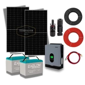 5000 Watt Tv Büyük Buzdolabı Solar Paketi 550w Güneş Paneli 1.6kw İnverter 100ah Jel Akü - 1