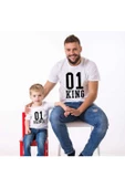 Baba Oğul Kombini Tshirt Giyim King Prince (TEKLİ ÜRÜNDÜR KOMBİN YAPMAK İÇİN 2 ADET SEPETE EKLEYİNİZ - 1