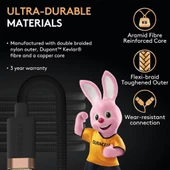 Duracell 2m USB-A to Micro USB Örgülü Şarj Kablosu - Siyah - 4