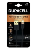 Duracell 2m USB-A to Micro USB Örgülü Şarj Kablosu - Siyah - 1