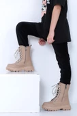 Lady Classy Kız Çocuk Bej Yanı Fermuar Detaylı Bağcıklı ve Fermuarlı Bot - 2