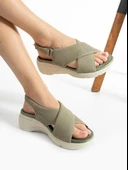 Papuçcity 02790 Orto Pedik Günlük Kadın Triko Sandalet - 11