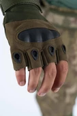Combat Tactical Outdoor Kesik Parmaksız Eldiven Asker Polis Dağcı Sporcu Bisikletçi Kemik Eldiveni - 004 - 3