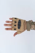 Combat Tactical Outdoor Kesik Parmaksız Eldiven Asker Polis Dağcı Sporcu Bisikletçi Kemik Eldiveni - 004 - 4