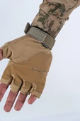 Combat Tactical Outdoor Kesik Parmaksız Eldiven Asker Polis Dağcı Sporcu Bisikletçi Kemik Eldiveni - 004 - 8