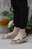 Ceyo 9984-5 Bej Comfort Kemik Çıkıntısına Özel Kadın Terlik - 3