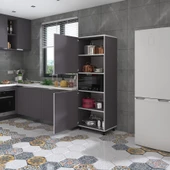 Kenzlife fırın dolabı fadime gri 185*66*45 mutfak banyo kiler ofis - 1