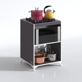 Kenzlife ocak dolabı figen gri 85*60*57 mutfak modül mini fırın  ankastre ocak için - 2