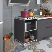 Kenzlife ocak dolabı iclal gri 85*60*57 mutfak klasik setüstü ocak için modül thumbnail 1