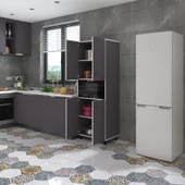 Kenzlife fırın dolabı bedriye gri 185*66*45 mutfak banyo kiler ofis thumbnail 1