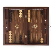 Helena Wood Art Smarty Carved Oymalı Tavla Koyu Ceviz - 1