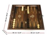Helena Wood Art Smarty Carved Oymalı Tavla Koyu Ceviz - 4