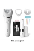 Philips 8000 Serisi Islak/Kuru Epilasyon Aleti Cihazı - Braun Mini Tüy Alma Makinesi - Kaş Usturası 3'lü Set - 1