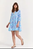 Kadın desenli easy wear elbise - 1