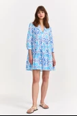 Kadın desenli easy wear elbise - 3