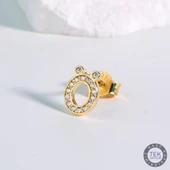 14 Ayar Altın Taşlı Ö Harf Küpe 0,52 gr - 1