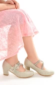 Kiko Kids Aisha Günlük Kız Çocuk 4 Cm Topuklu Abiye Ayakkabı Altın - 1