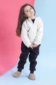 Hopfrög Kids Furry Furry Bej Kürk Barefoot Patik - 4