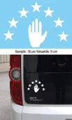 Abhaz Bayrak Folyo Kesim Etiket Beyaz 16 CM - 1