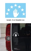 Abhaz Bayrak Folyo Kesim Etiket Beyaz 13 CM - 1