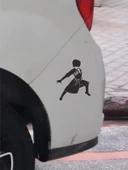 Kafkas Çerkes Dansçı Folyo Kesim Etiket (Siyah-Sağ) 15 Cm - 7