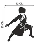 Kafkas Çerkes Dansçı Folyo Kesim Etiket (Siyah-Sağ) 15 Cm - 2