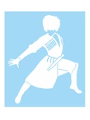 Kafkas Çerkes Dansçı Folyo Kesim Etiket (Beyaz-Sağ) 15 Cm - 1