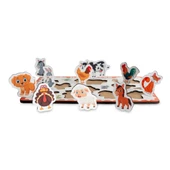 Montessori Çiftlik Hayvanları Ahşap Bultak Puzzle, Yapboz Seti / Eğitici, Öğretici ve Güvenli Çocuk Oyuncağı - 1