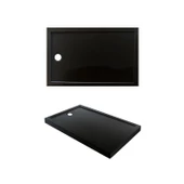 Sanica Salerno Dikdörtgen 120*90 Monoflat Siyah Duş Teknesi thumbnail 1