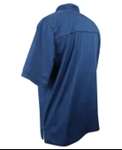 Erkek Büyük Beden 120 Kilo-178 Kilo Arası İçin Uygun Kısa Kol Kot Gömlek Dekons DeepBlue - 3