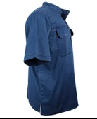 Erkek Büyük Beden 120 Kilo-178 Kilo Arası İçin Uygun Kısa Kol Kot Gömlek Dekons DeepBlue - 6