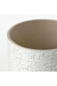 Chıafrön 12 Cm Stoneware Dekoratif Beyaz Saksı - 3