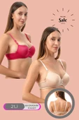 Shopidik  Kırmızı Ten Günlük Dolgulu 2 Li Mikro Sütyen - 1